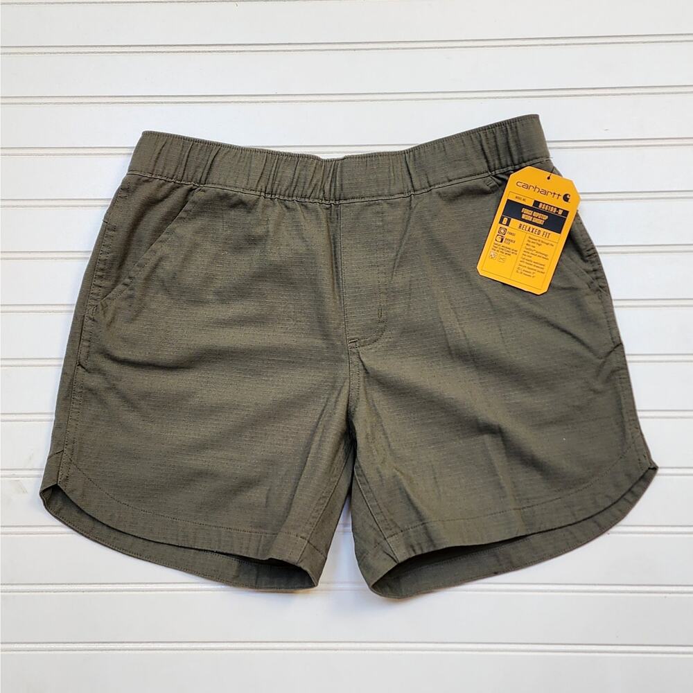 NWT Carhartt Women's Force Ripstop Work Shorts Size S (4-6) Dusty Olive